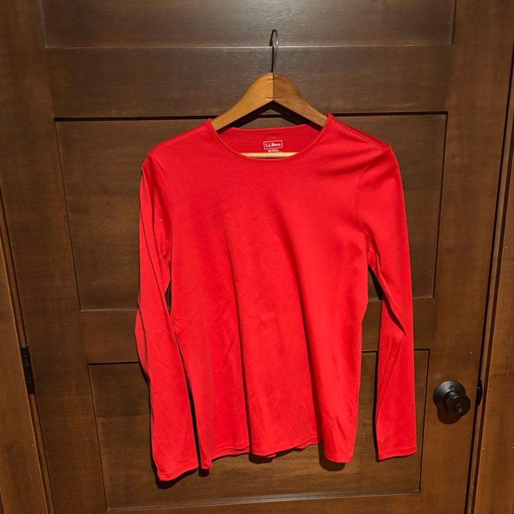 L.L. Bean Women's Red Supima Cotton Top
